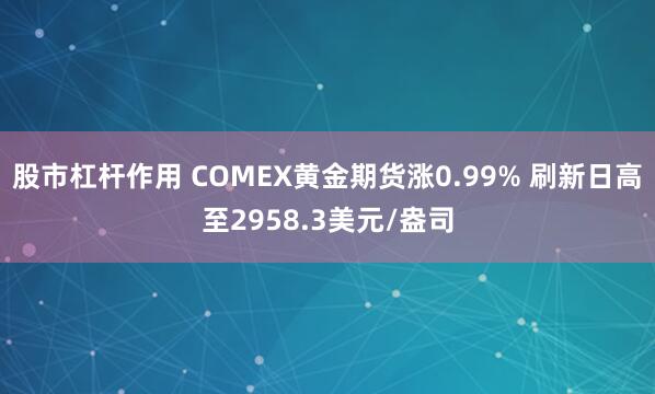 股市杠杆作用 COMEX黄金期货涨0.99% 刷新日高至2958.3美元/盎司