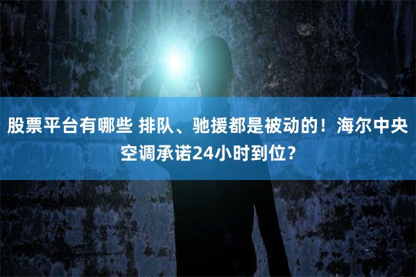 股票平台有哪些 排队、驰援都是被动的！海尔中央空调承诺24小时到位？