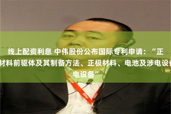 线上配资利息 中伟股份公布国际专利申请：“正极材料前驱体及其制备方法、正极材料、电池及涉电设备”