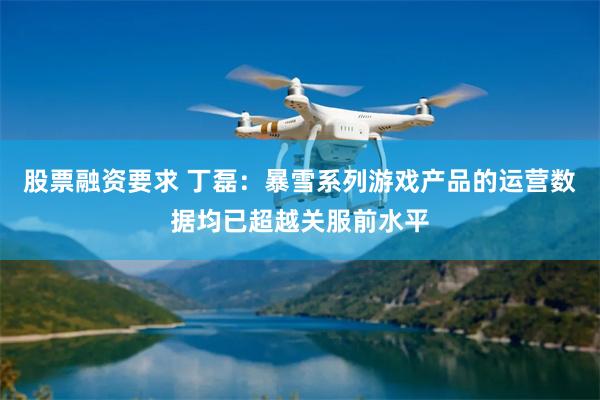 股票融资要求 丁磊：暴雪系列游戏产品的运营数据均已超越关服前水平